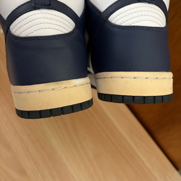 NIKE x SACAI sz 9 Dunk Lux High No Laces White Navy Blue 776446 Nikelab - Picture 13 of 13